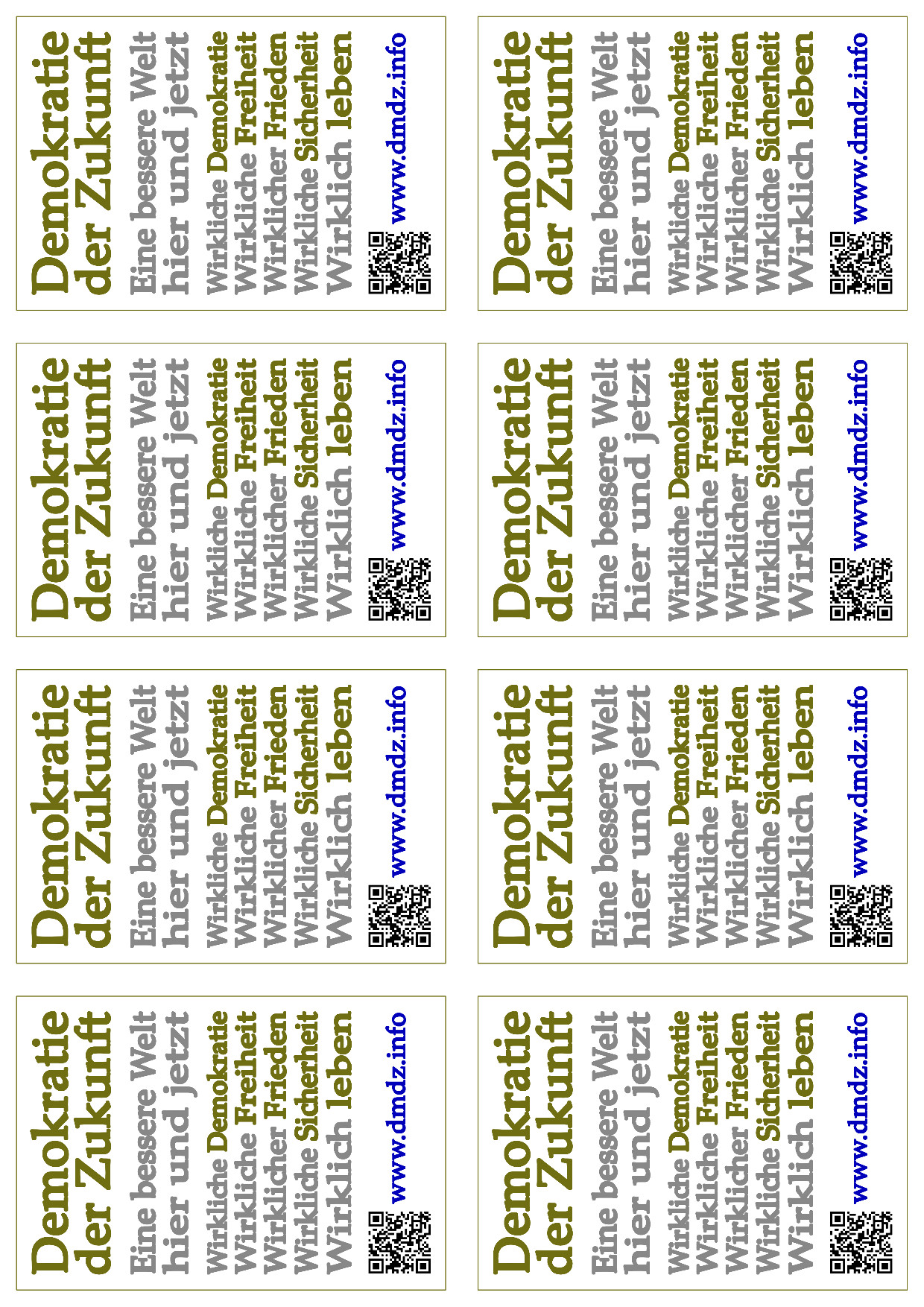 8 QR-Code-Flyer für die Demokratie der Zukunft